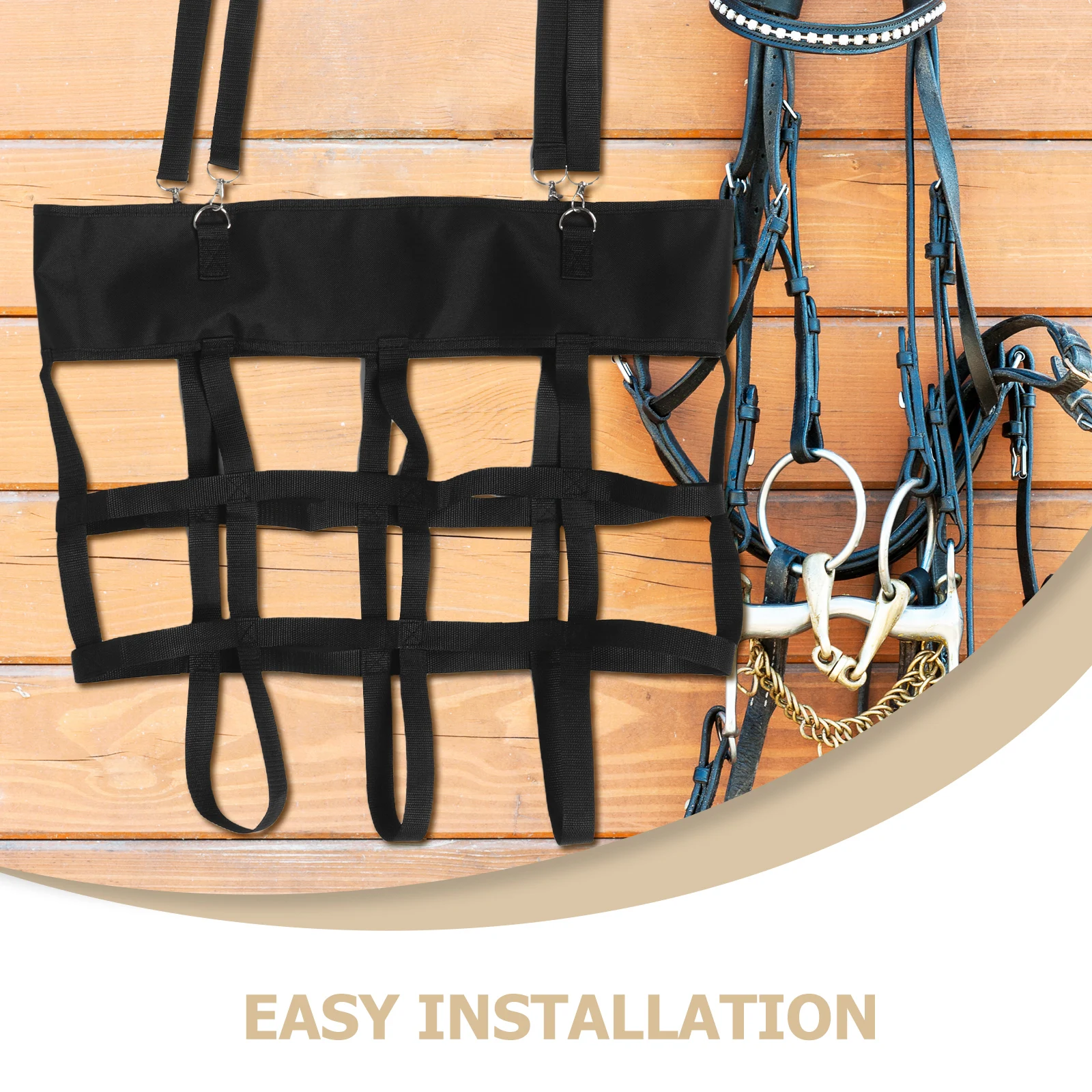 قابل للتعديل مروحة الحصان حامل الصندوق حقيبة للحمل مع تغذية بطيئة القش ل كشك الحظيرة اكسسوارات صندوق مروحة حامل اكسسوارات الحظيرة #5