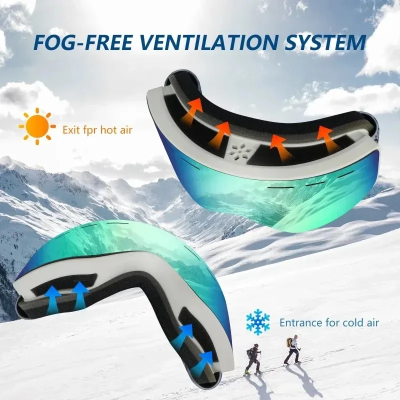 OBAOLAY gafas de esquí con lentes de repuesto magnéticas, colores personalizables