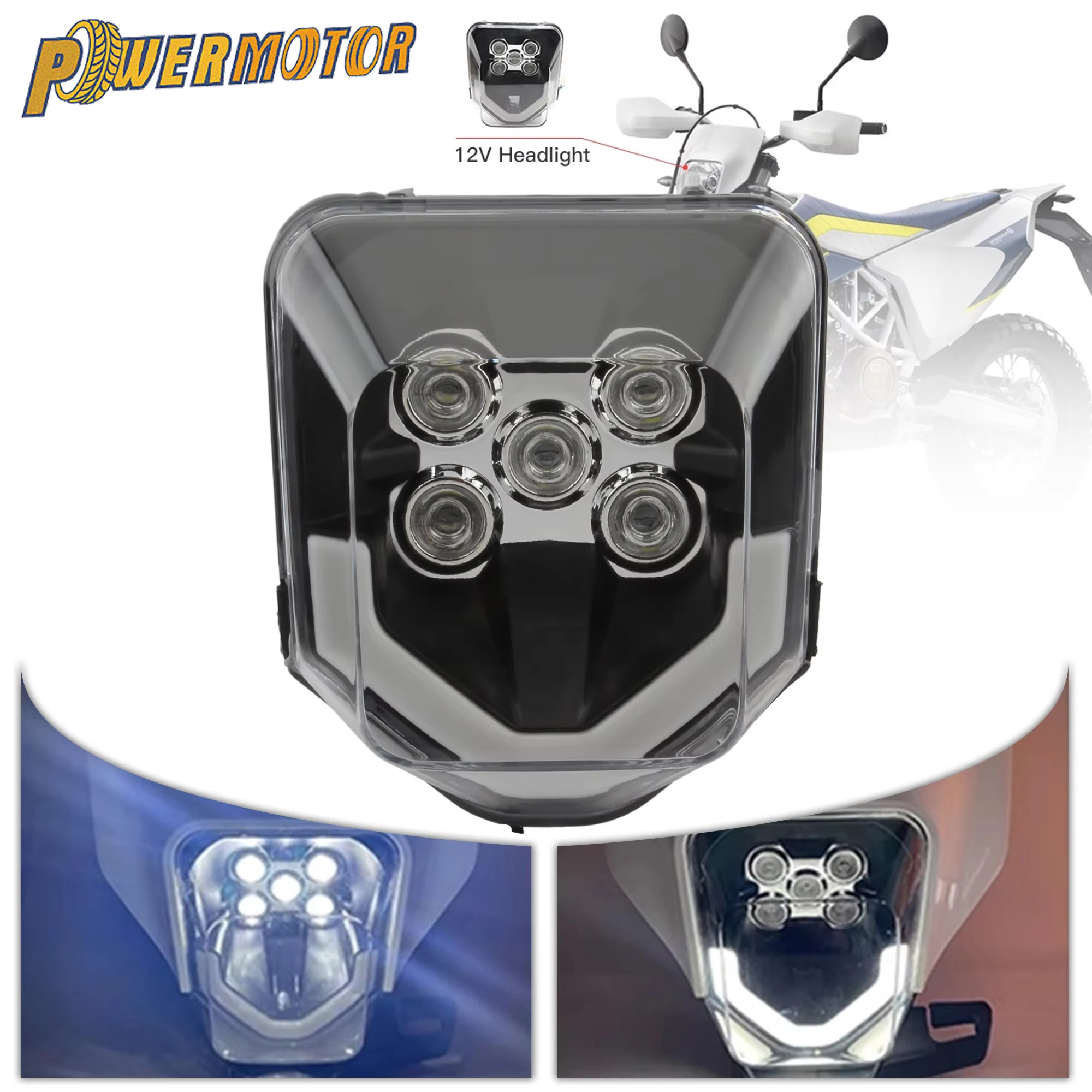 

for Husqvarna Enduro Motorcycle LED Headlight for TE FE FC 250 300 350 450 Motocross Supermoto Headlamp Fairing Modified Parts