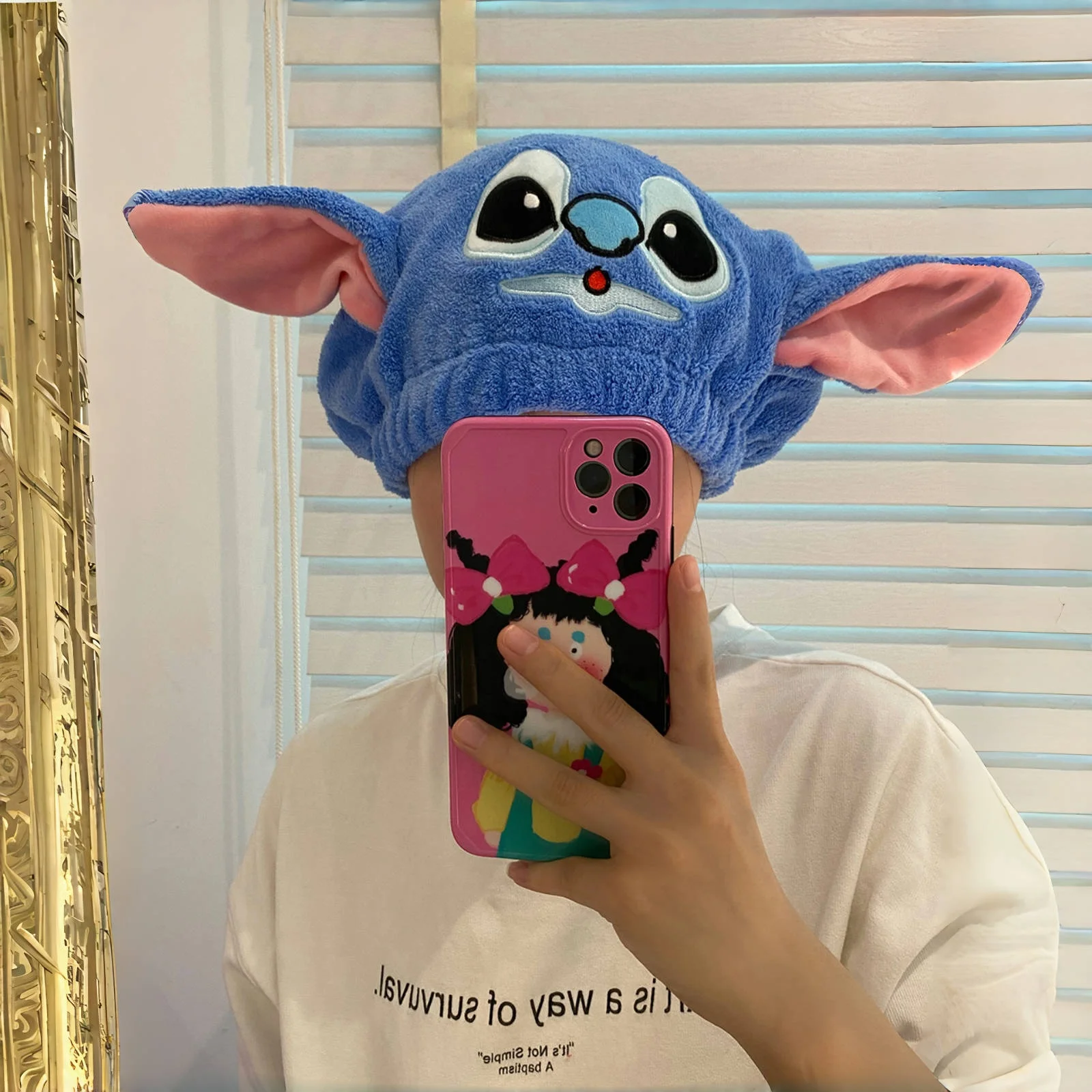 Disney Stitch Hair Towel Dry Hair Cap Lotso Anime Figures Quick Dry Hat Super Absorbent Cap Bath Wrap Wipe Towels Girls Gifts