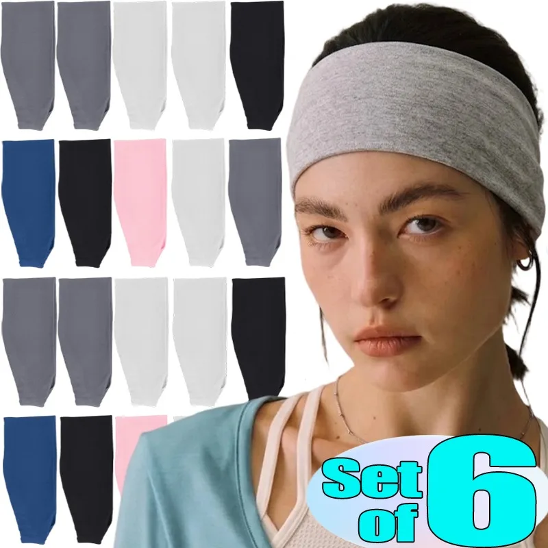 Moisture Wicking Sports Sweatband Quick Dry Elastic Wide Headband for Running Tennis Yoga Gym Fitness Soft Stretchy Workout Wrap