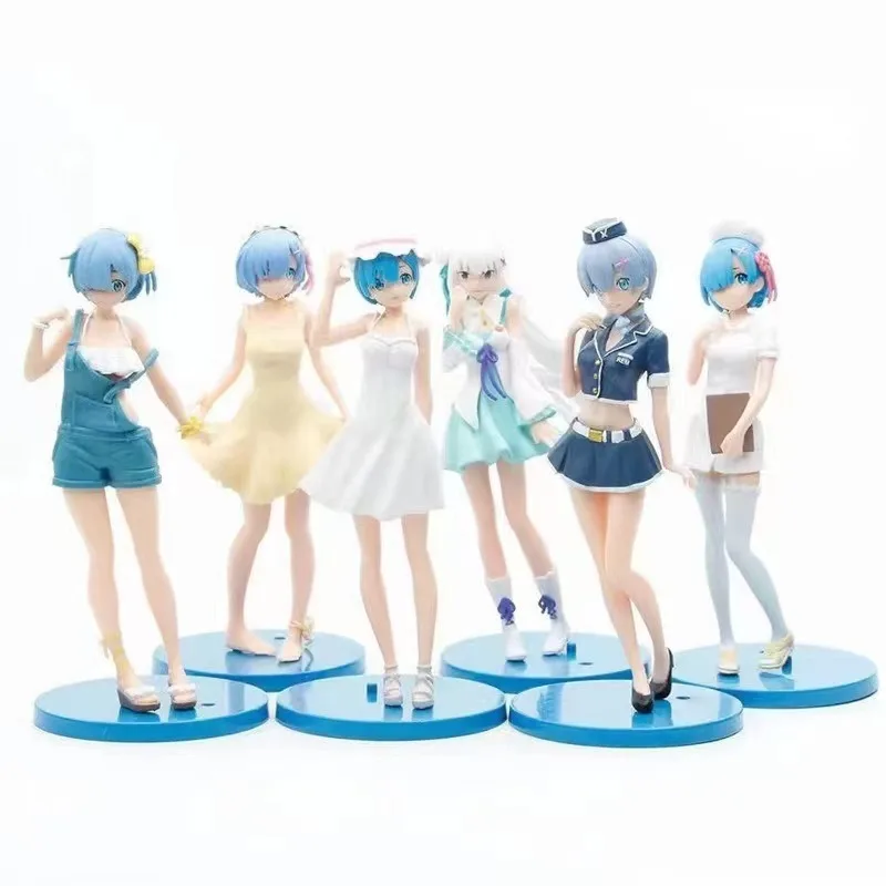 17cm Re:Life in a Different World From Zero Rem Ram Action Figure Toys Collection Christmas Gift Doll Emilia Nurse Uniform Model