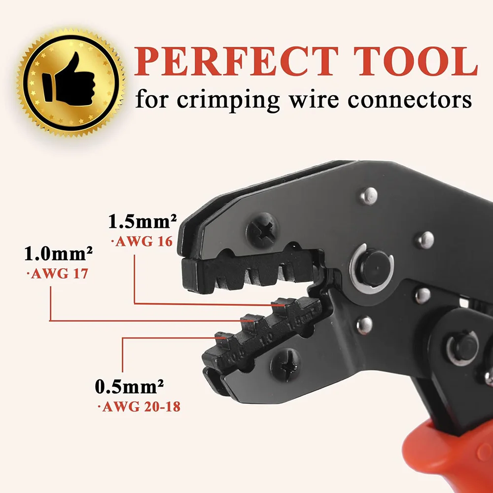 Ratcheting Crimper 26-16 AWG Wire Crimping Tool SN-48B Waterproof Connector Ratchet Dupont Crimp for 0.14-1.5mm² Terminals