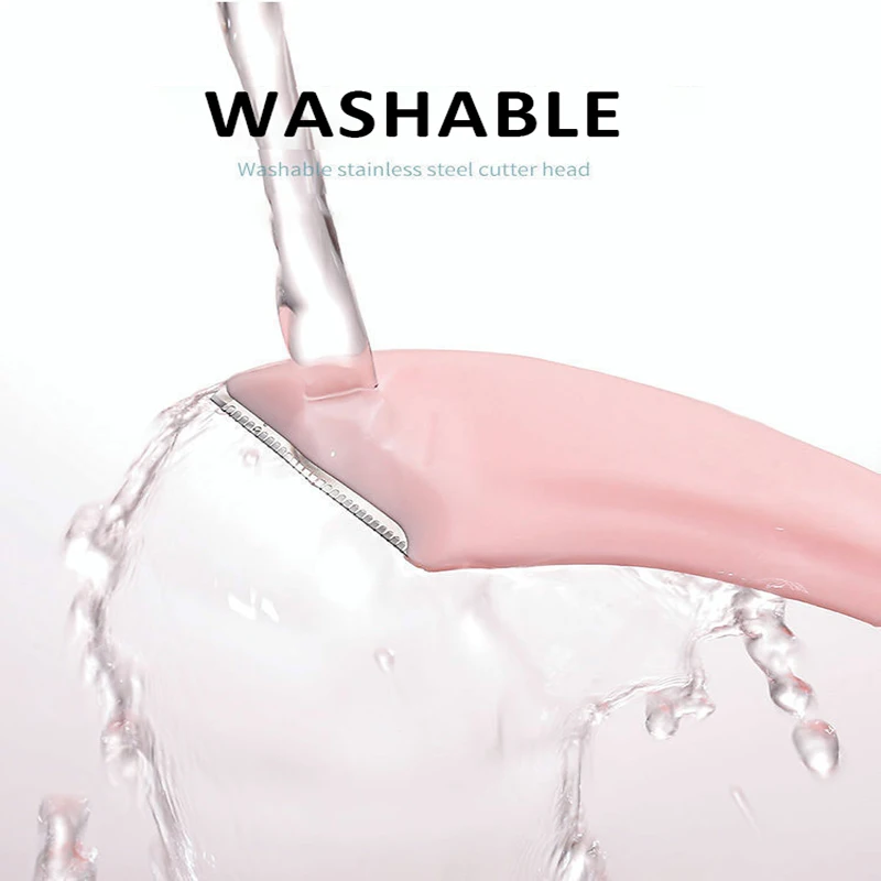 Safe crescent shaped eyebrow trimmer macro manual hair removal and scraping  specialized eyebrow scraper blade with comb