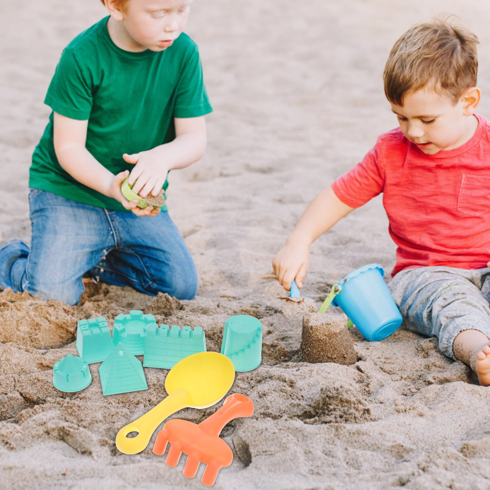 1 Juego de juguetes de playa para niños, castillo para hacer arena, juguetes de excavación de arena, juguetes de arena portátiles