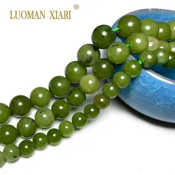 Wholesale Natural Stone Canada Jaspers Green Jades Loose Round Smooth Beads For Jewelry Making DIY Bracelet 6/8/10 mm