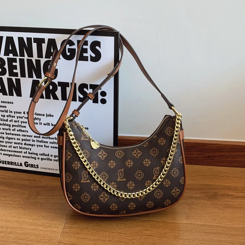 

2025 Новая женская высококачественная модная сумка с принтом — популярная в стиле ретро, простая и универсальная для поездок на работу и путешествий