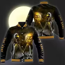 The Nightmare Before Christmas Jack And Sally Baseball Jacket