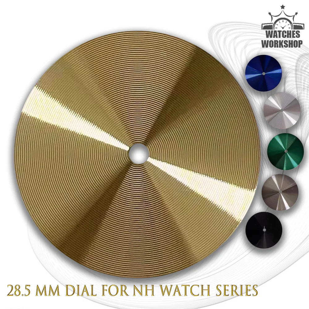28,5mm Blanko-CD-Textur 3D Sunburst Uhrenzifferblatt Passend für NH35 NH36 Mechanische Uhr DIY Mod Uhrenzifferblatt
