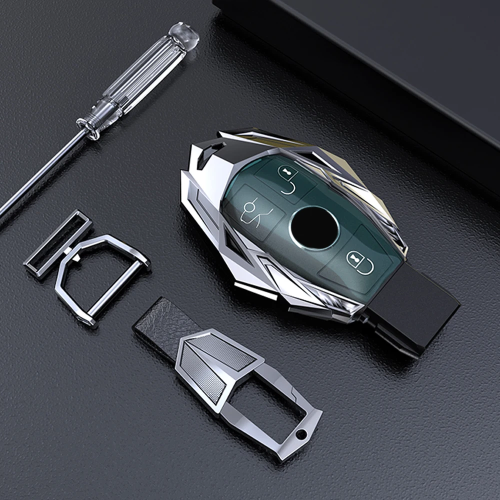 

Наклейки для автомобилей Mercedes Benz W204 W212 C180 GLK300 CLS CLK CLA SLK C S E Class, чехол для смарт-ключа, цинковый сплав, защитный чехол для ключа.