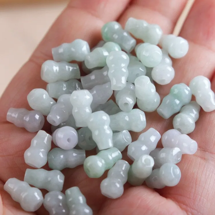 6*9mm Genuine Myanmar Grade A Jadeite Jade Gourd Beads For Jewelry Making Diy Bracelet Necklace Burma Jade Bead Accessories