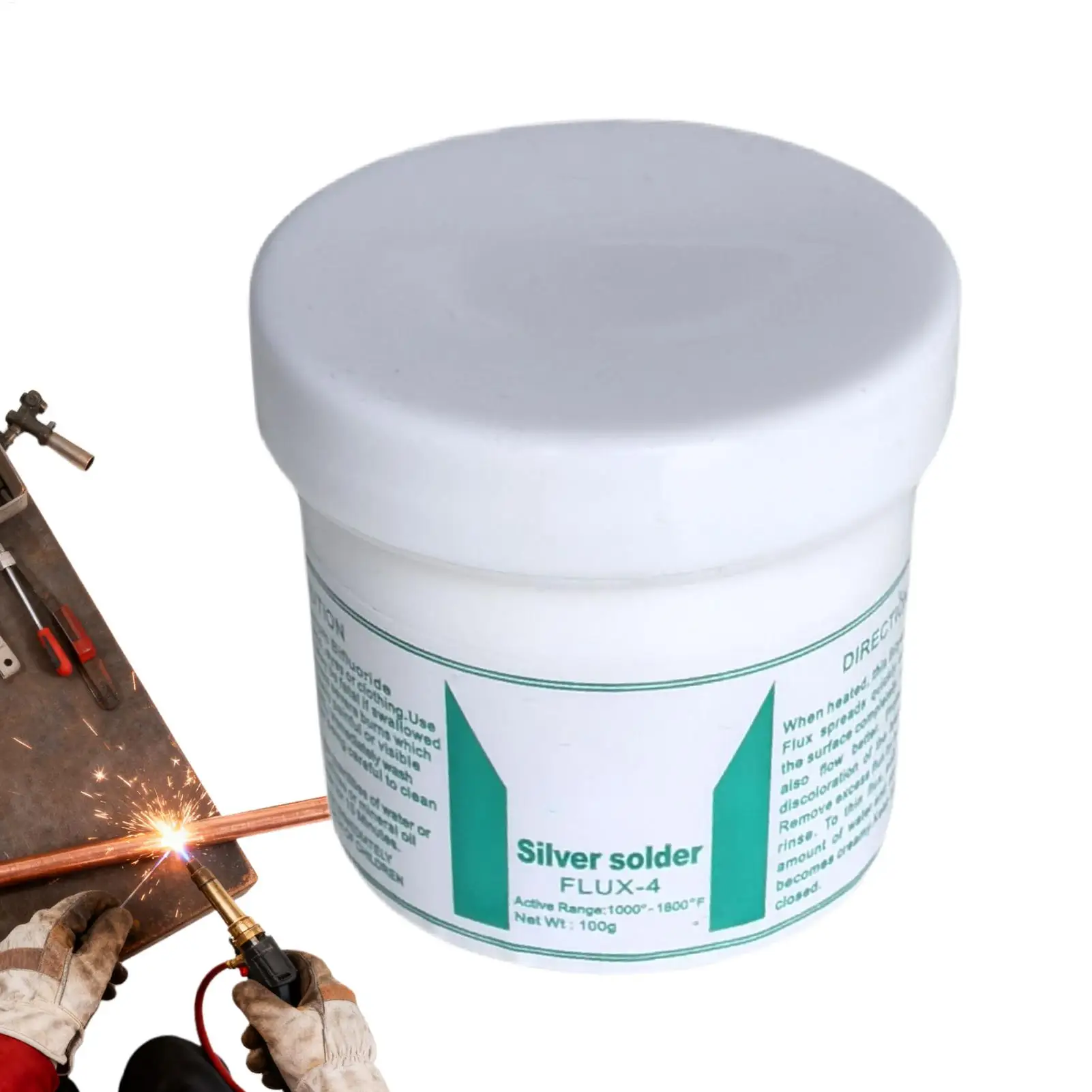 100g Silver Brazing Flux Powder High Temperature Solder Flux for Copper Refrigerator Automotive Jewelry Making Metal Fabrication