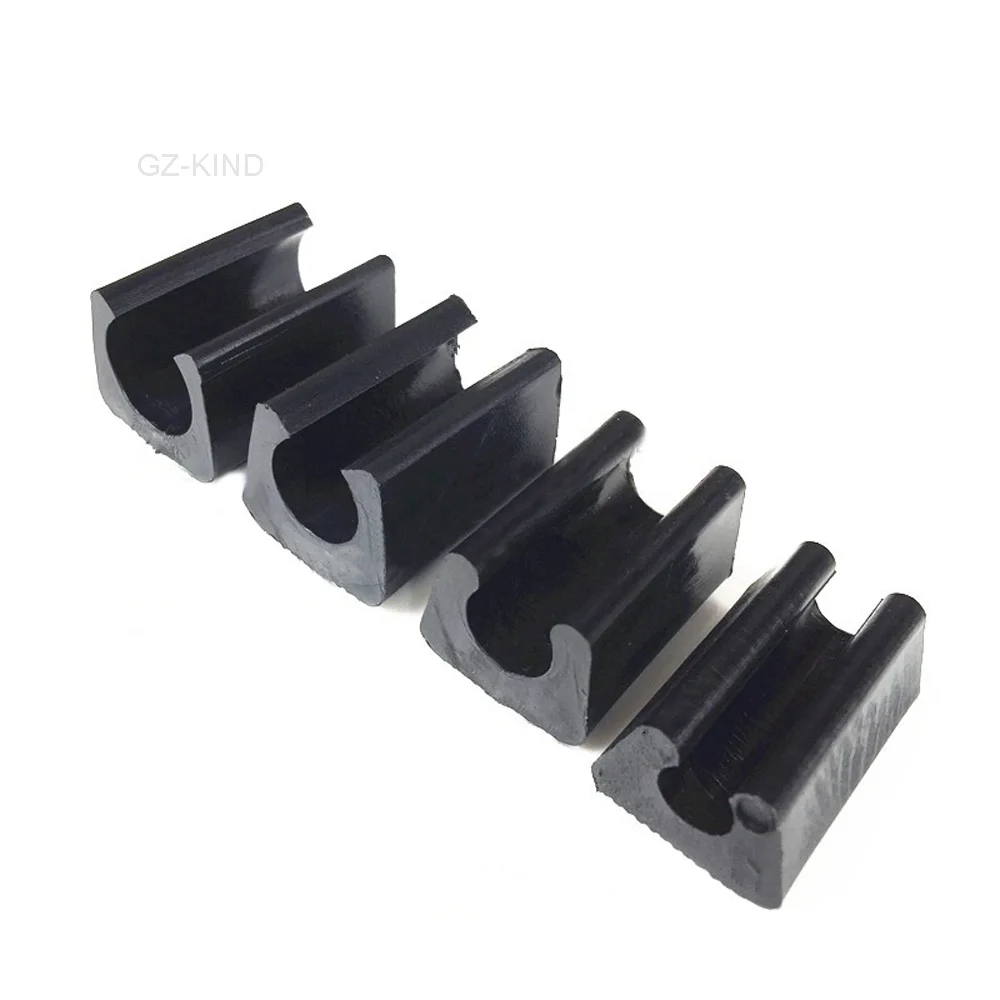 4 pcs 8/10/12/14mm Plastic Leg Chair Blocks Includes U Type Non-Slip Pipe Clamps Office Stool Foot Wrap Pad Floor Protectors