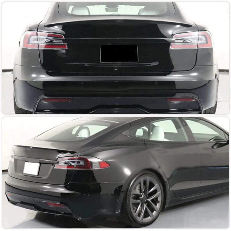 Car Rear Trunk Spoiler Wings Dry Carbon Fiber for Tesla Model S Sedan 2014-2024 Racing Rear Spoiler Boot Trunk Wing Lip Body Kit