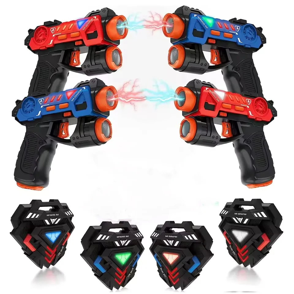 مجموعة مسدسات العلامة بالأشعة تحت الحمراء بالليزر مسدس صغير الناسف لعبة الرماية ألعاب صيفية داخلية وخارجية للأطفال فريق معركة اللعب هدايا ممتعة