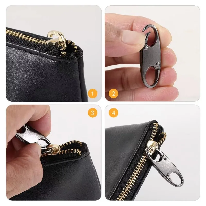 High Quality Zipper Head Spring Lock Figure-eight Button Adjustment Key Chain Case Bag Parts Metal Mountain Chain Link Unisex