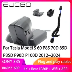 ZJCGO Plug and Play DVR Dash Cam 4K 2160P Video Recorder for Tesla Model S 60 P85 70D 85D P85D P90D P100D 2012~2024