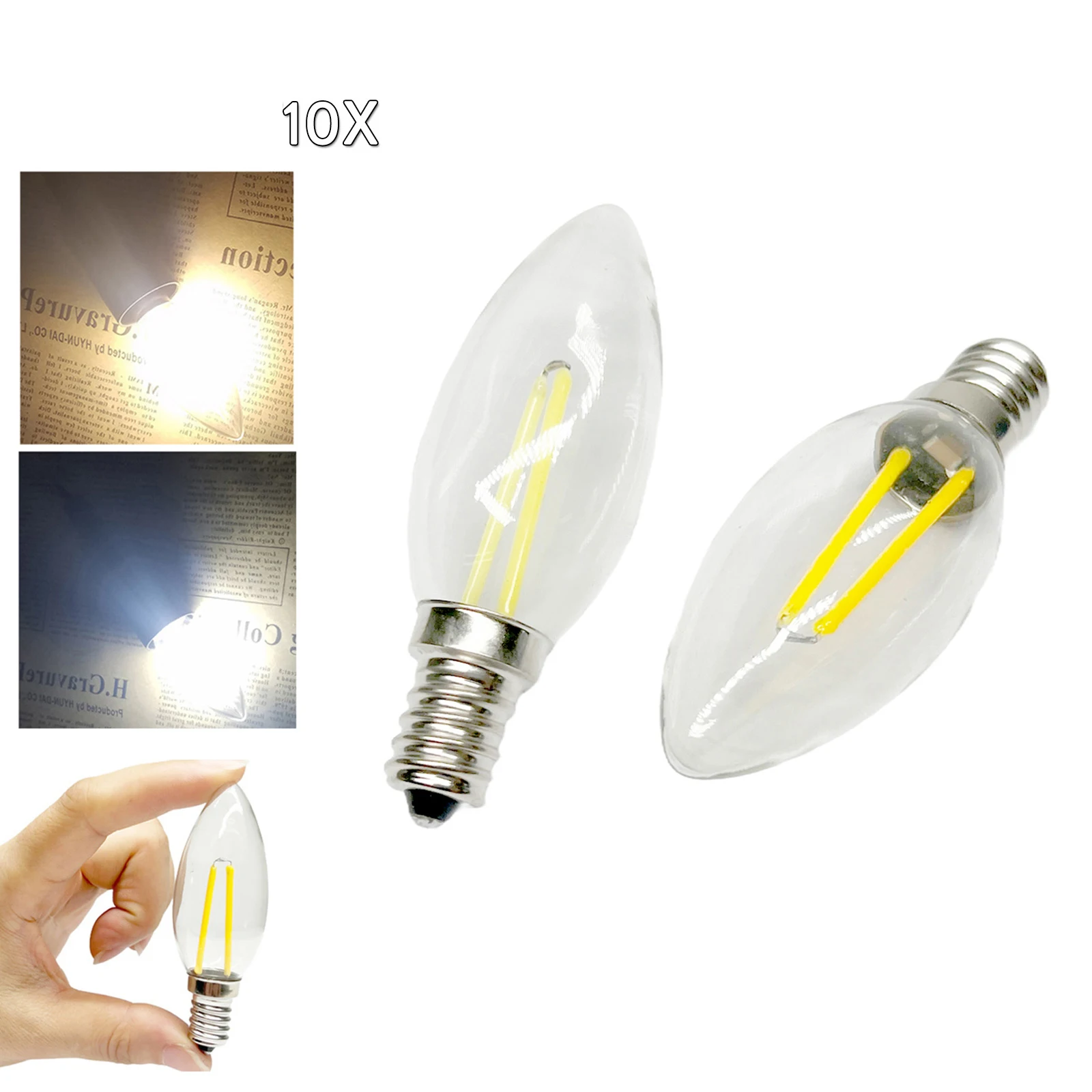 10X 2w E14 E12 C25 นำหลอดไฟเทียนเชิงเทียนคืนห้องนอนเปลี่ยนแสง / โคมไฟตกแต่งบ้านโคมระย้า