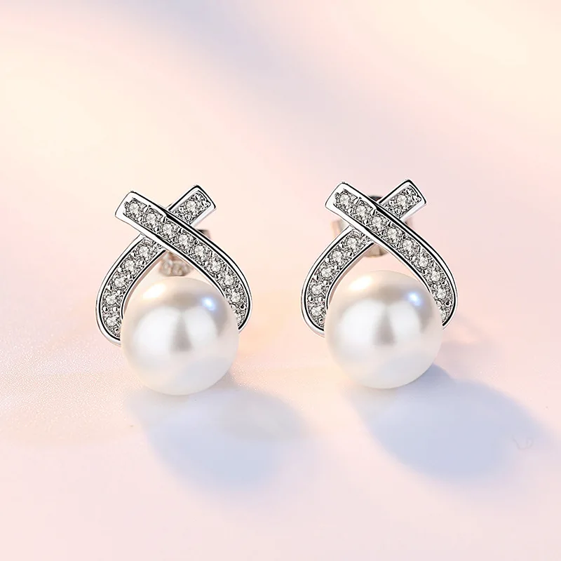 925 Sterling Silver Earrings Freshwater Pearl Flower For Women Luxury Wedding Jewelry Elegant Female Accessories Fashion Gift