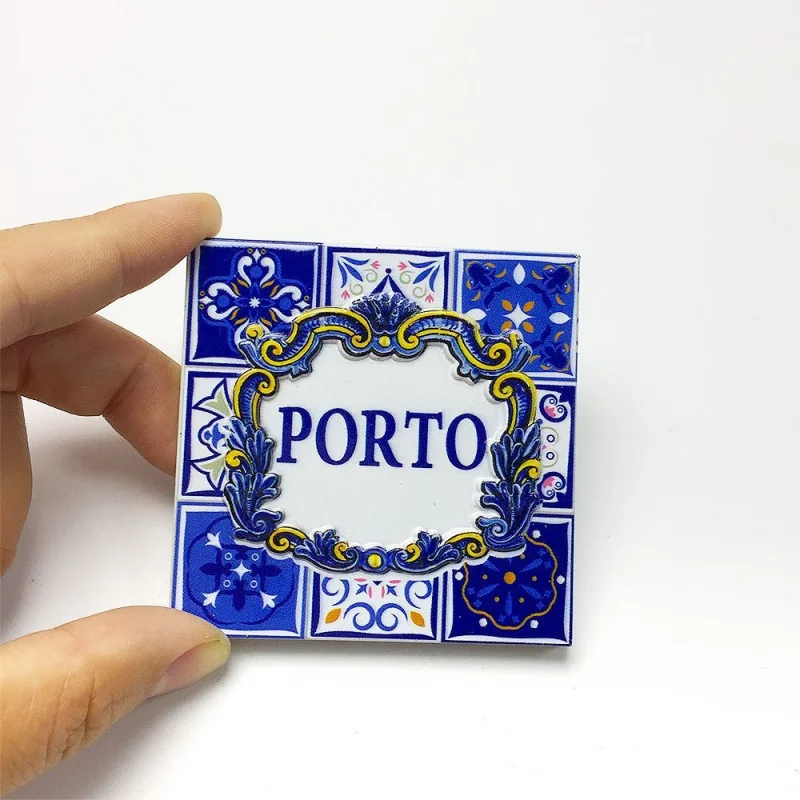 

3D Resin Portugal Porto Cute Fridge Magnets Magneten Calamita Imanes Aimants Frigo Room Decoration Tile Pattern Souvenir