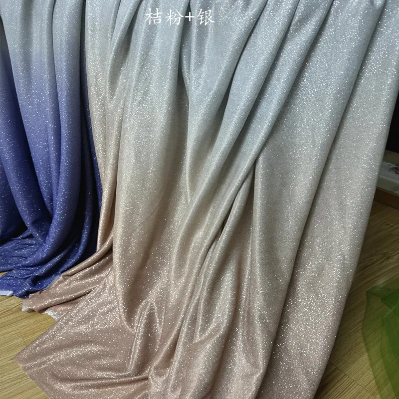 الأزرق الملكي التدرج الفضة بريق البريق تمتد النسيج مصمم مساء اللباس المواد لامعة خلفية النسيج حزب ثوب #3