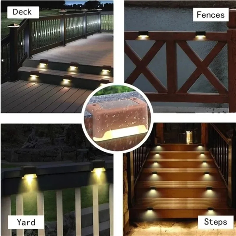 Outdoor impermeável LED Solar Deck Lights, Solar Step Lights, Lâmpada para Pathway, Quintal, Pátio, Escadas, Cercas, 4, 8, 12 Pack