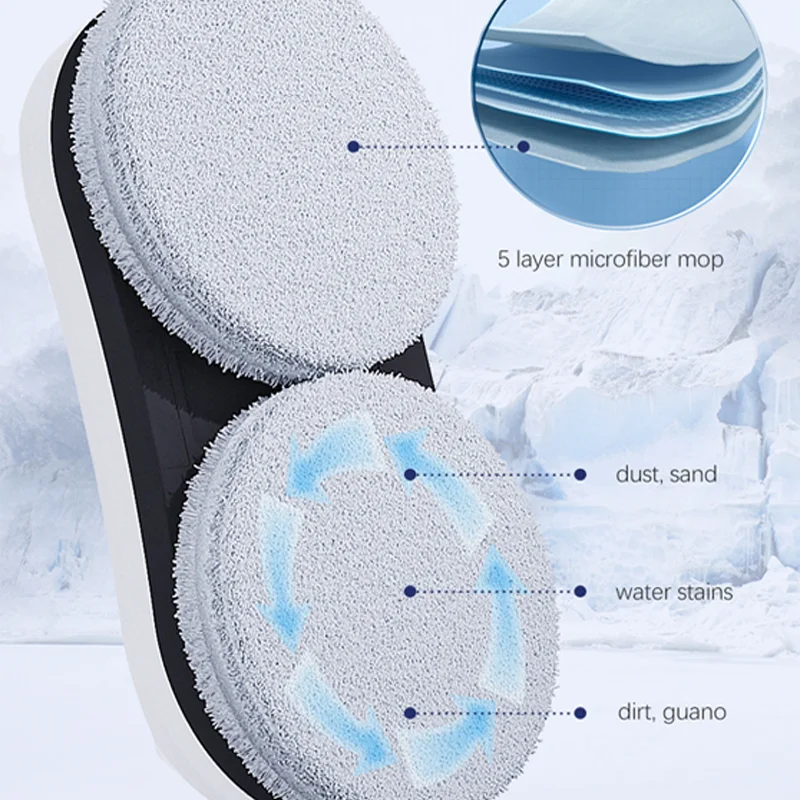 การทําความสะอาดระดับความสูงอัตโนมัติ 5600Pa เครื่องทําความสะอาดหน้าต่างอัจฉริยะในครัวเรือนแบบดูดขนาดใหญ่ป้องกันการล่มสลาย