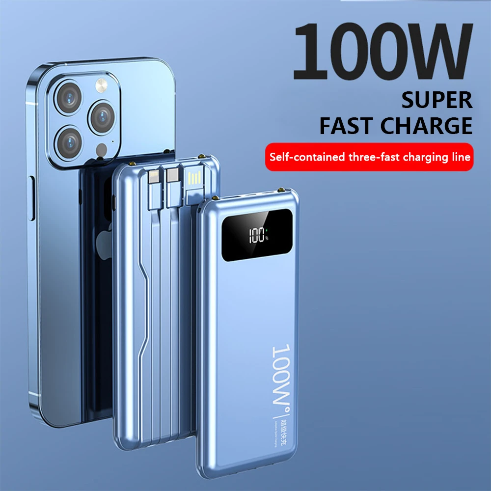 

200000mAh 100W Power Bank Super Fast Charging Battery High Capacity Digital Display Power Bank For iPhone Samsung Huawei android