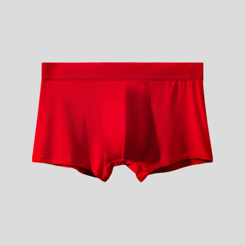 

Men's underwear Year of life Red underwear Men's ice silk cool thin quick-drying boxers Big red wedding boxers