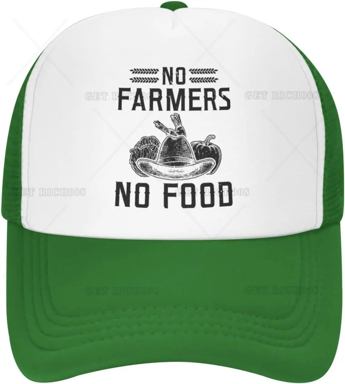 

I Stand with Farmers No Farmer No Food Gifts Men's Trucker Hat Baseball Hats Mesh Cap Fishing Hat Summer Hat Green