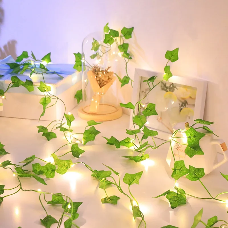 Christmas Solar Artificial Ivy String Light Garden Street Garland 8 Modes Waterproof Fairy Lights Party Wedding Xmas Decor