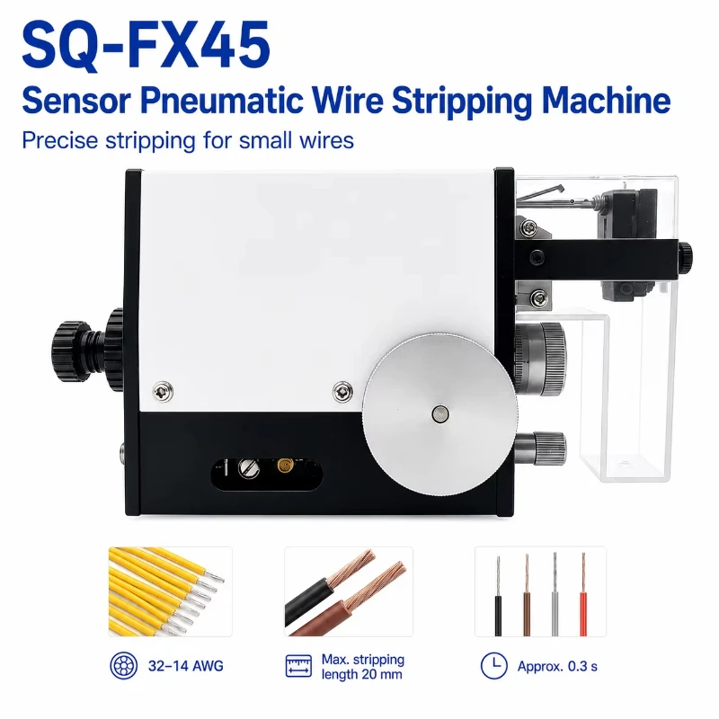 Inductive Wire Stripping Machine 32-14 AWG 0.03-2.08 Sq mm 0.3s 0.01 mm Precision for Fine Wire