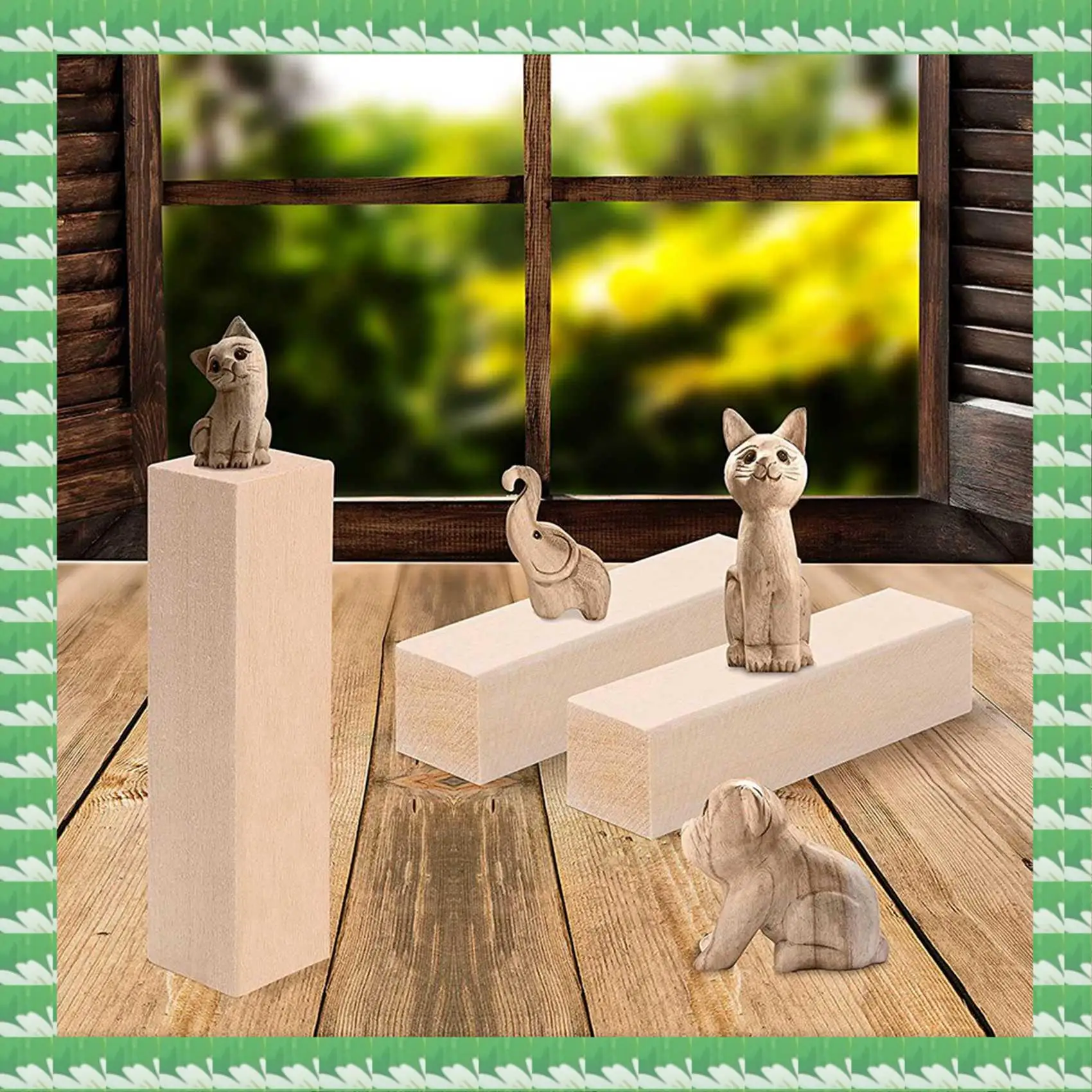 ONCE Large Carving Wood Blocks (20 Pack) 4 X 1 X 1 Inches Unfinished Basswood Project Craft Kit DIY Hobby Set For Beginners
