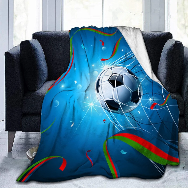 Football Theme Blanket Boy Adults Soccer Player Throw Blankets Soft Warm Cozy Gift Blankets for Boys Teens Young Man Adults