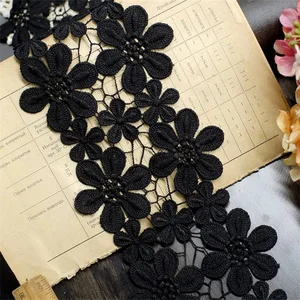 Saia de renda de algodão bordado, acessórios de costura com 10cm de largura e alta qualidade 8 principais vendas tira bordado algodão - №7