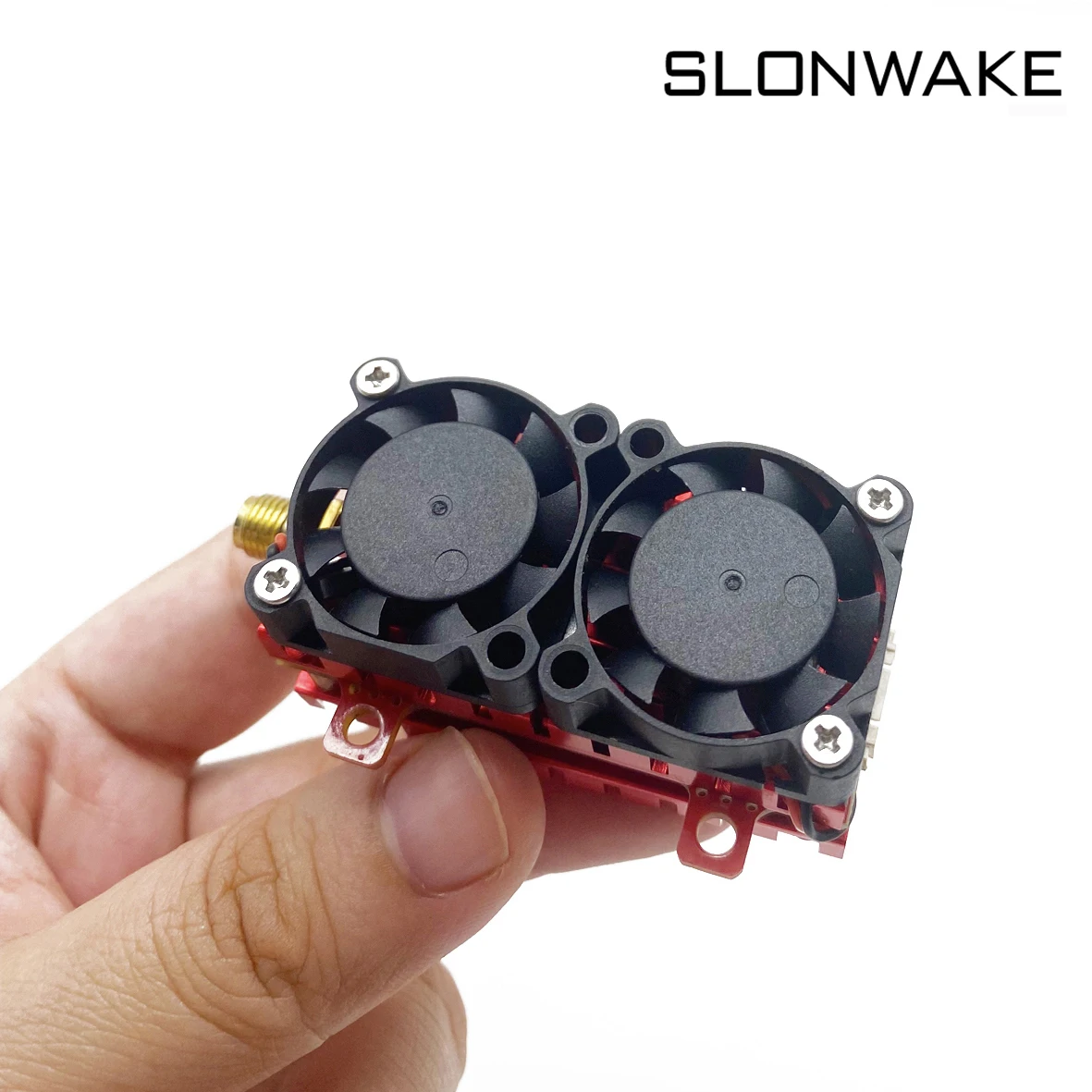 SLONWAKE Long Range 5W 5.8G 48-Channel FPV VTX Transmitter Module Dual Cooling Fan Built-in Microphone for FPV Racing Drones