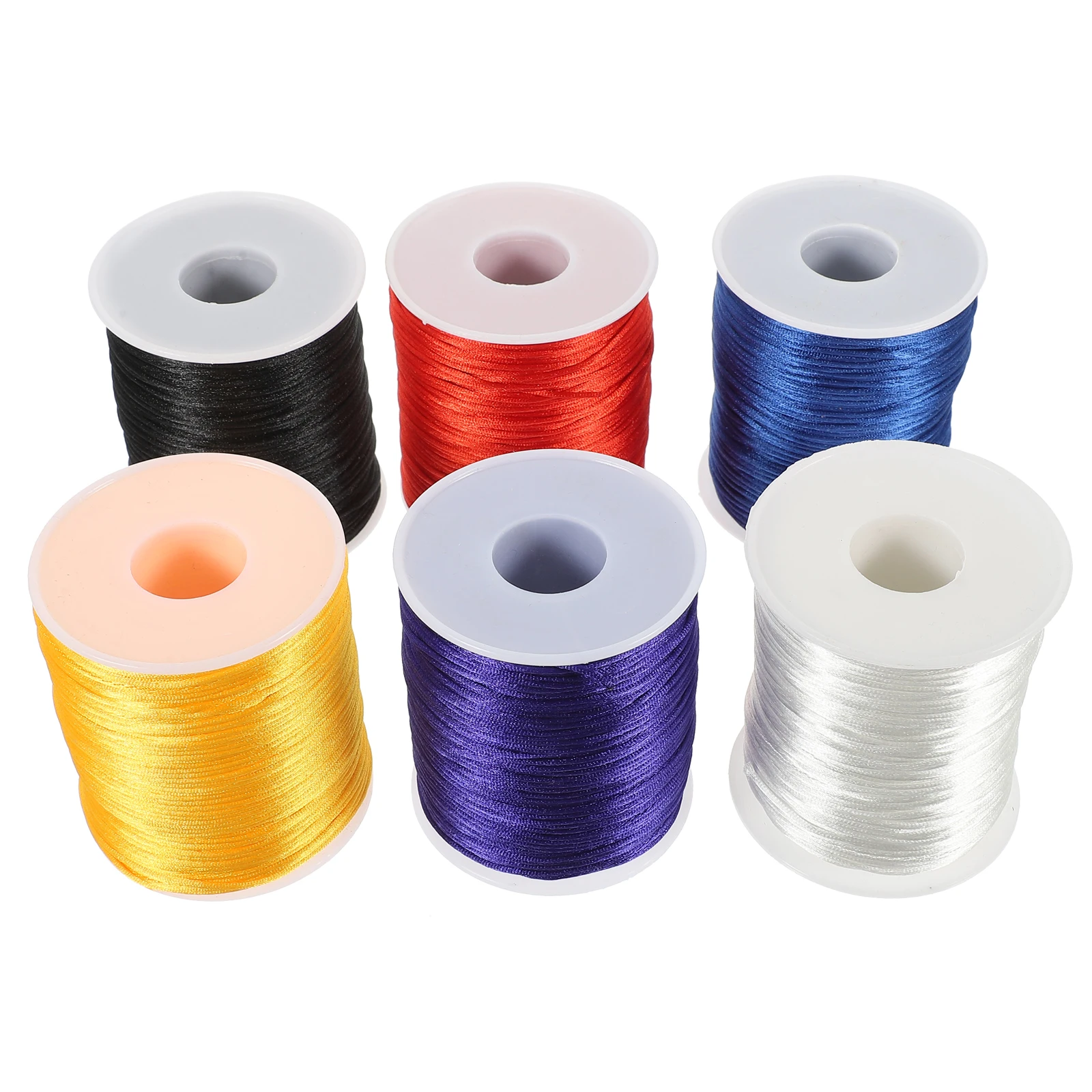 

6pcs Braided Cord Rolls Diy Bracelet Rope Lanyard String Crochet Thread Yarn Crafts Jewelry Making Accessory Handicraft Supplies
