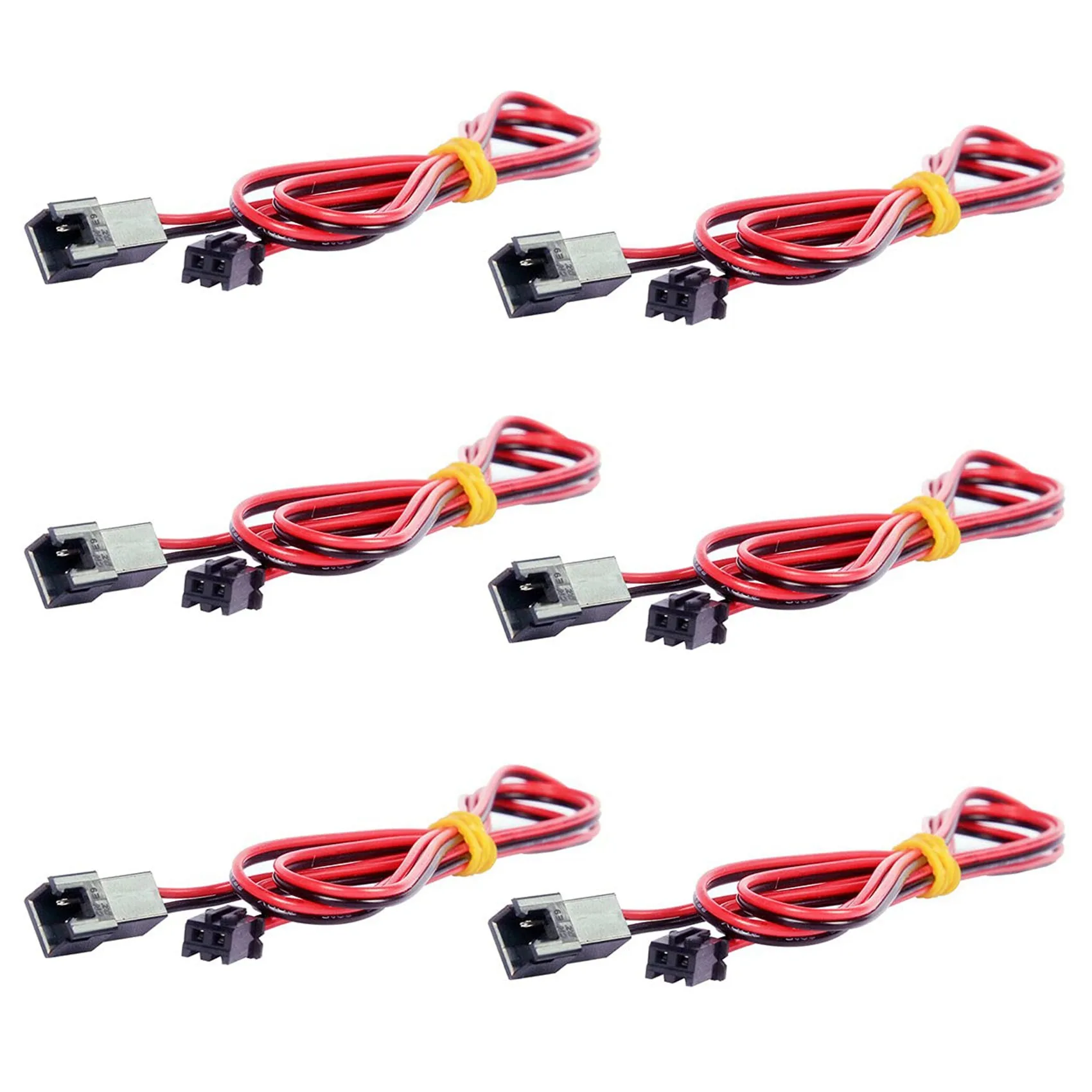 6 Pcs 1M 3D Printer Parts Cooling Fan Extension Cable 2Pin Xh2.54 Connection Line Male Female