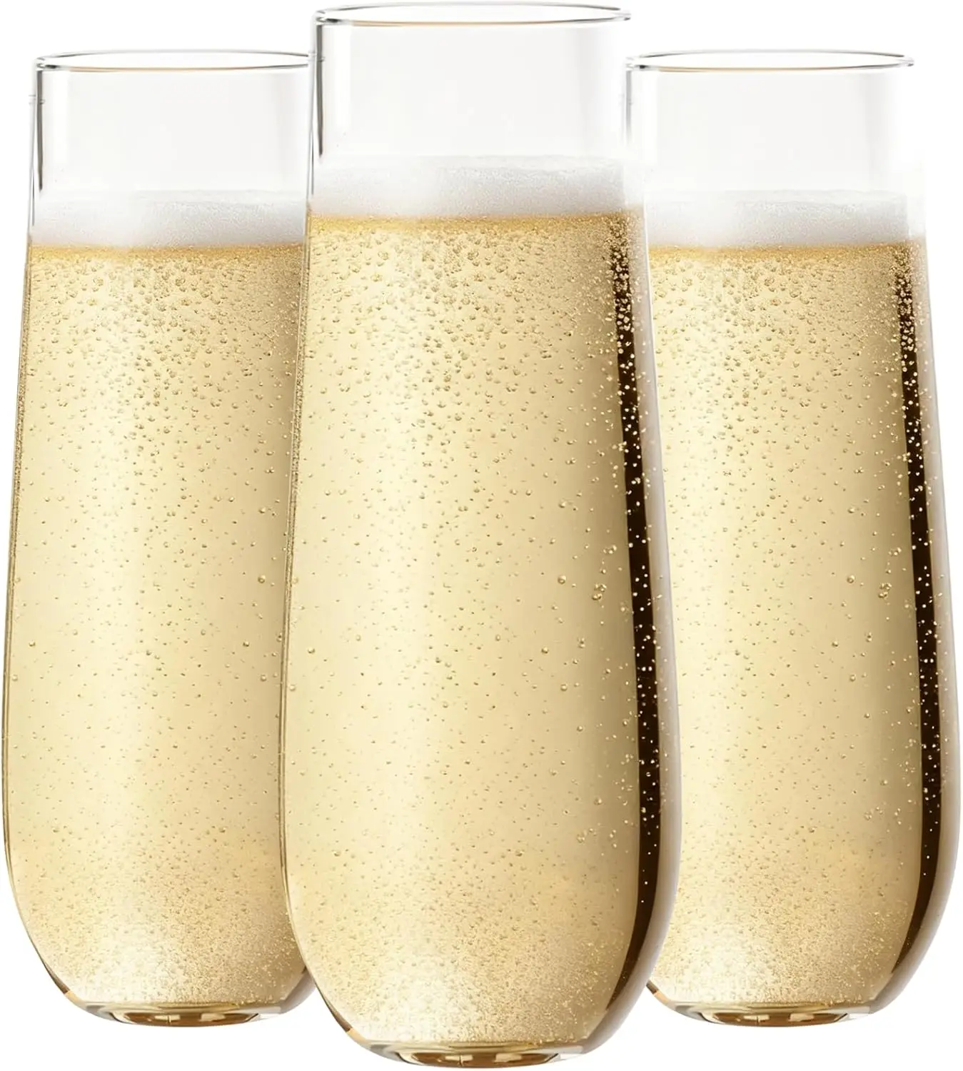 

24 Pack Disposable Champagne Flutes - 9 Oz Stemless Glasses for Parties, Weddings, Birthdays, Thanksgiving