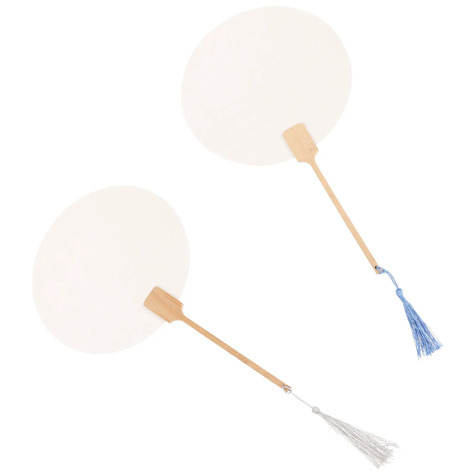 2 Pcs Multifunction DIY Handmade Fan Held Blank Fans for Crafts Paper Drawing Accessory