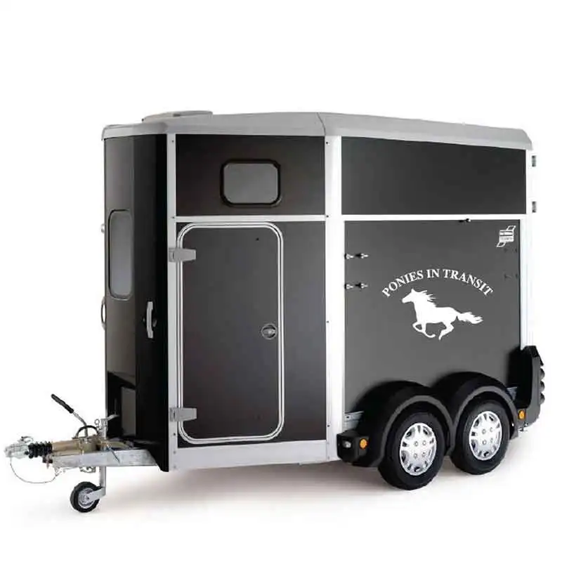 PONIES IN TRANSIT Wall Sticker Equestrian Horse Head Horsebox Trailer Vinyl Decal Removable Waterproof Size Color Tailored Q187