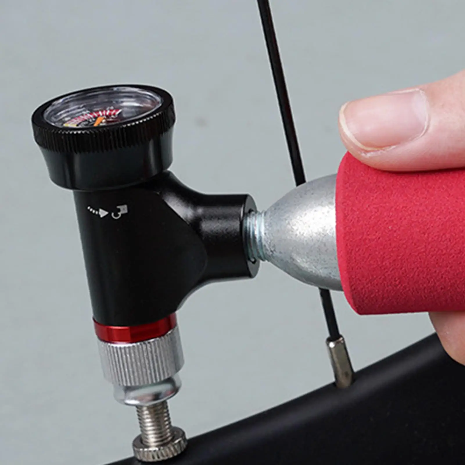 

Portable Bike Tire Pump Small Tire Pump Inflator Cycling Accessories Inflating Gadget Safety Equipment No Cartridges Included