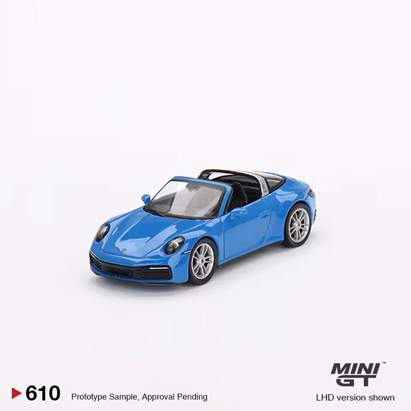 MINIGT 1:64 Model Car Pors 911 Targa 4S Alloy Die-Cast Sport Vehicle Shark Blue #610