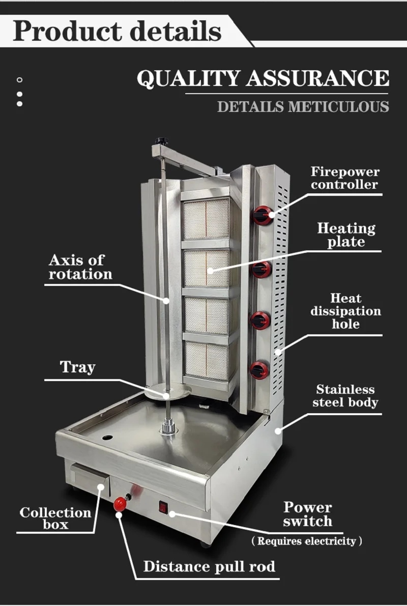 OEM Customize 2023 New Design Stainless Steel High Quality Commercial BBQ Grill 4 Burners Tabletop Turkey Kebab Equipment
