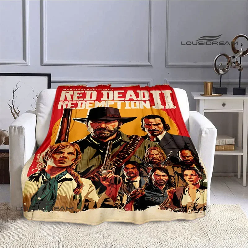 Red dead Redemption 2 printed blanket children warm blanket soft and comfortable blanket home travel blanket birthday gift