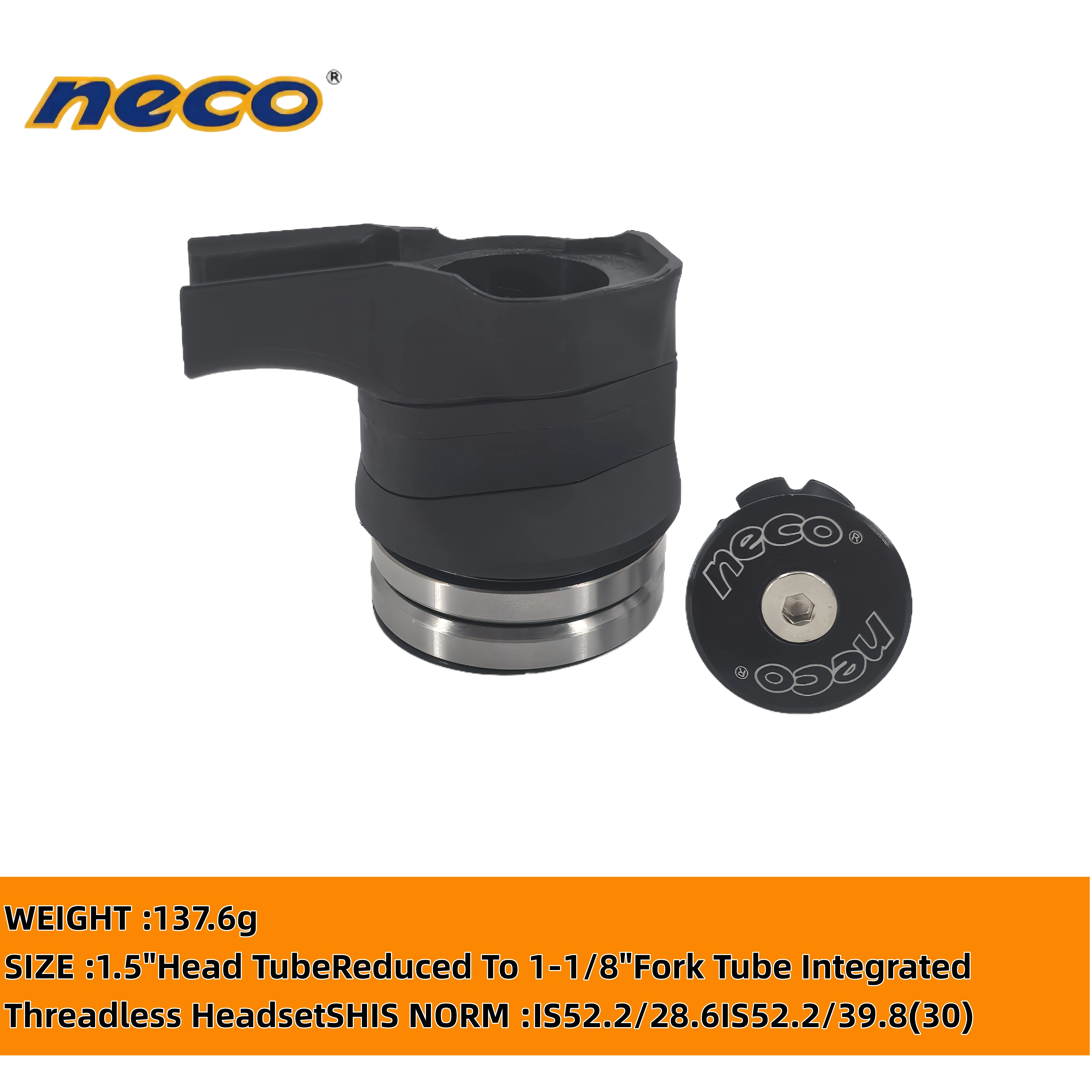 

NECO16 Full Internal Cable Routing Headset 52mm Fully Enclosed Bearings Cartridge Bearing Headset for Mountain Bikes