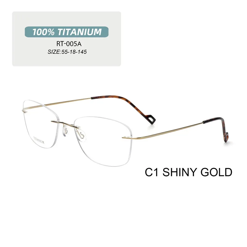 

Titanium Rimless Square Myopia Eyeglasses Anti-Blue Ray Myopia Glasses For Men Women No-Screw Frameless Optical Prescriptions