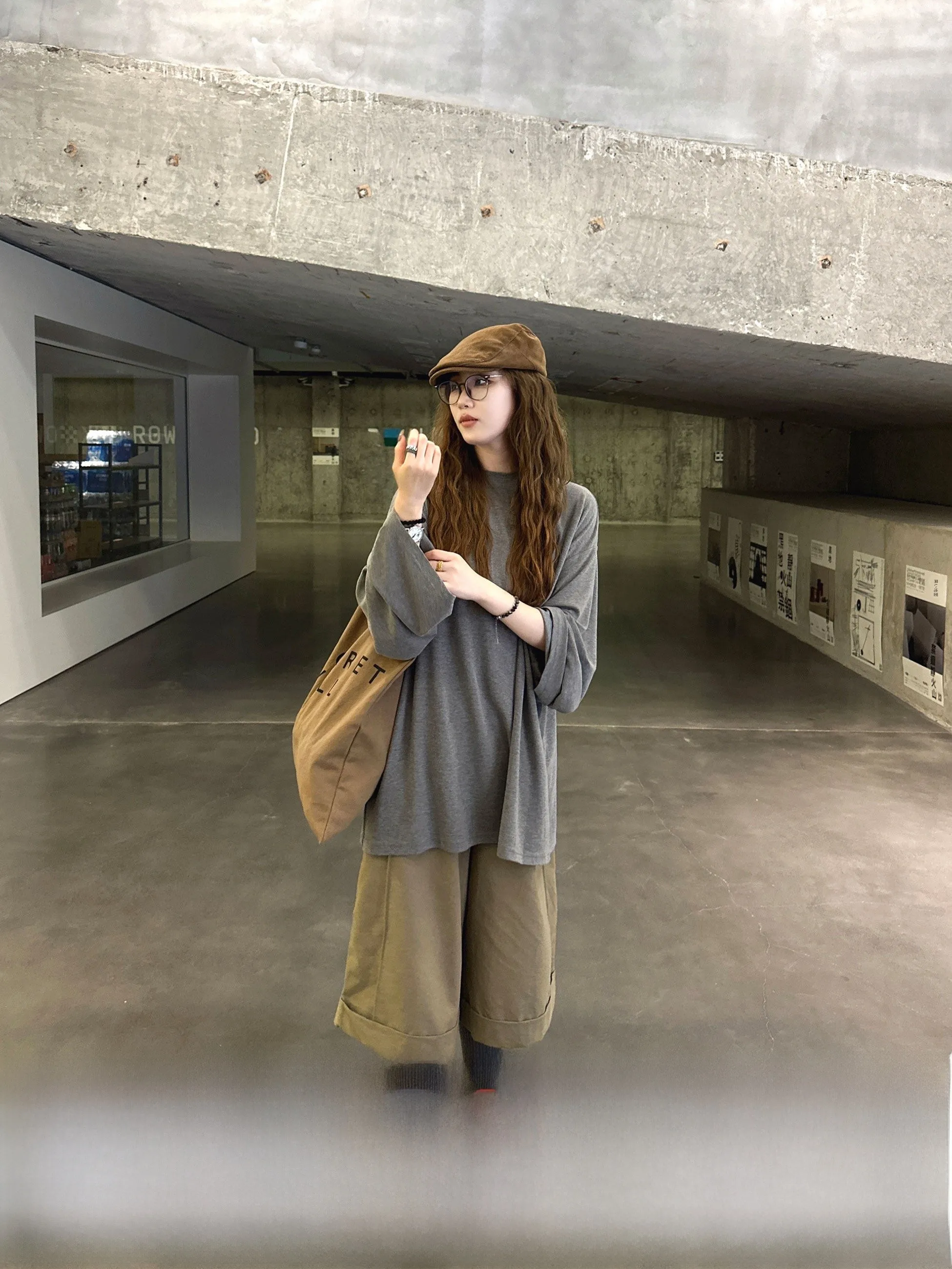 

Zoe Anymore Oversized oulder Drop T-irt Casual Loose Fit Long Sve Women's Top Breathable Cotton Pure Color Print