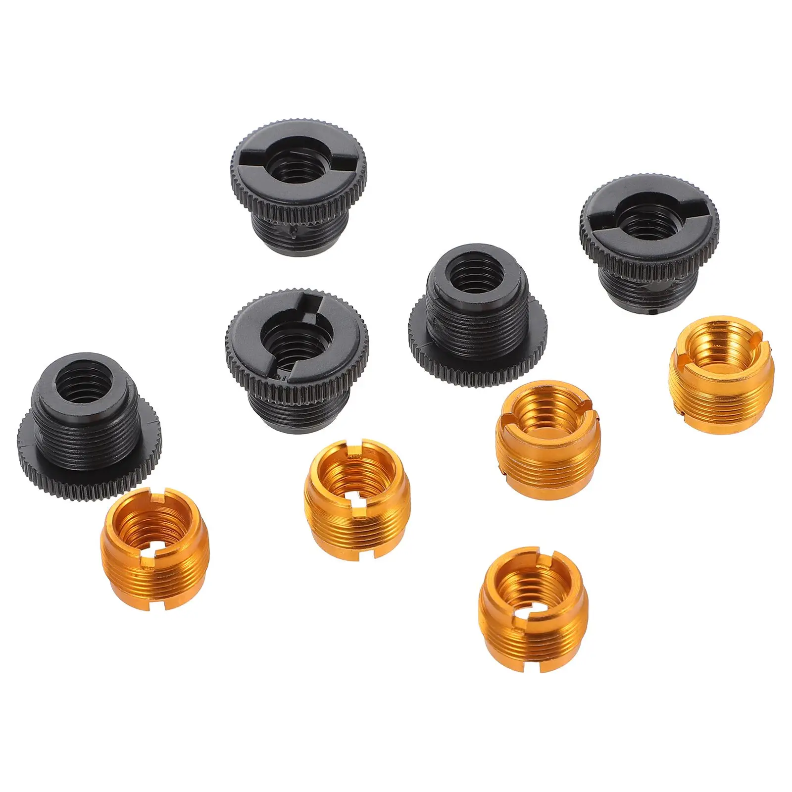 

10pcs Black Gold Mic Stand Adapter 3 8 to 5 8 Thread Aluminum Anti Shock Mount Clip Nut Tripod Accessory Screw Converter