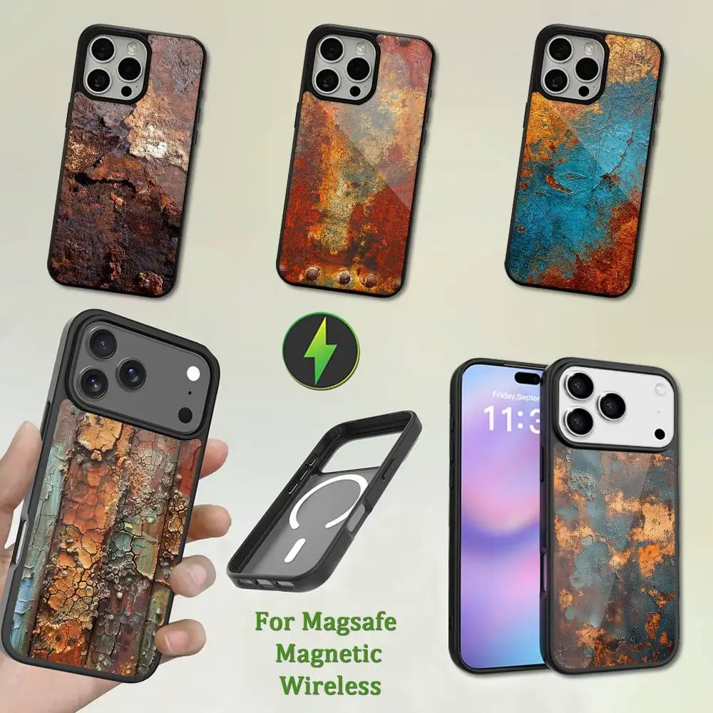 

Retro Art Industrial Rusty Phone Case For iPhone 13,12,11,16,15,17,14,Pro,Max,Plus,Mini,Magsafe,Magnetic Wireless Charging